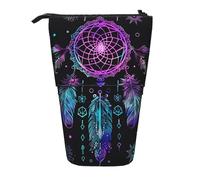 Trousse à crayons colorée avec attrape-rêves - Motif galaxie - Télescopique - Pour l'école, le bureau, les voyages