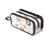 Trousse à crayons colorée de grande capacité pour garçons et filles, 3 compartiments, pour étudiants, papeterie, marqueur pour l'école, le bureau, le travail, Chiens colorés, Taille unique, Mallette