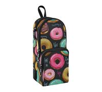 Trousse à crayons colorée en forme de donuts - Grande capacité - Avec compartiment - En forme de cartable - Pour l'école, le bureau, le travail, Donuts colorés., Taille unique, Mallette