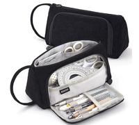 Trousse À Crayons Colorée Mignonne,Pochette D'école Kawaii,Sac À Crayons De Grande Capacité,Boîte À Stylos D'école,Papeterie Papeleria.Corduroy Black.