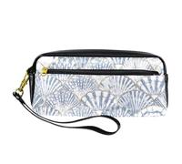 Trousse à crayons, coquillage et vagues japonaises, pochette en cuir synthétique avec fermeture éclair pour garçons et filles, fournitures scolaires et de bureau