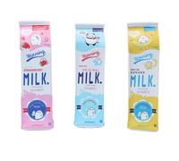 Trousse à crayons créative avec animaux mignons et fruits, boîte à lait, trousse à stylos, papeterie de bureau, fournitures scolaires, 3 pièces., Taille unique