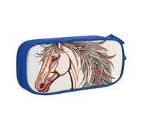 Trousse à crayons Cupidon Flèche Amour Cheval Trousse à crayons lisse avec fermeture éclair Grande trousse à crayons portable Sac de rangement pour fournitures scolaires Sac de maquillage, bleu,