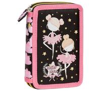 Trousse à crayons de ballerine, 27 pièces, garnie, pour enfants, garçons et filles, rose/noir, 21 x 12 x 4 cm