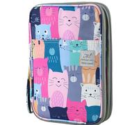 Trousse à crayons de couleur à 192 emplacements - Organiseur en toile de grande capacité avec fermeture éclair, porte-crayons pour artistes et étudiants, Chat d'apprentissage, Chat d'apprentissage
