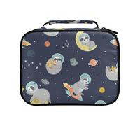 Trousse à crayons de couleur avec motif paresseux astronaute et planète spatiale - Grande capacité - Pour crayons de couleur, stylos, marqueurs, #01, Taille unique, Charmant