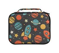 Trousse à crayons de couleur avec motif planète et fusée - Grande capacité - Pour crayons de couleur, stylos, marqueurs, #01, Taille unique, Charmant