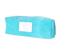 Trousse à crayons de couleur bonbon en velours côtelé de grande capacité - Style japonais - Fournitures scolaires et de bureau - Grande capacité - Pochette esthétique, bleu lac