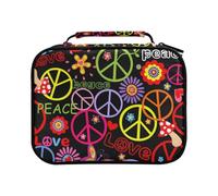 Trousse à crayons de couleur Hippie Peace Champignon Fleur Grande capacité pour crayons de couleur, trousse à stylos, marqueurs, organisateur, #01, Taille unique, Charmant
