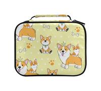 Trousse à crayons de couleur jaune avec motif chien corgi palka à pois - Grande capacité - Pour crayons de couleur, stylos, marqueurs, #01, Taille unique, Charmant