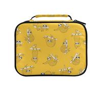 Trousse à crayons de couleur jaune avec motif paresseux sur un banc - Grande capacité - Pour crayons de couleur, stylos, marqueurs, #01, Taille unique, Charmant