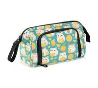 Trousse à crayons de couleur vive avec motif hamster de dessin animé - Grande capacité - Multifonctionnel - Pour le bureau préparé - Cartucheras escolares para lapices pequena