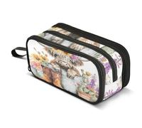 Trousse à crayons de grande capacité à 3 compartiments pour garçons et filles, fournitures scolaires et de bureau, grande trousse à crayons colorée Monster Trucks Bleu foncé
