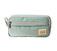 Trousse à crayons de grande capacité à trois couches pour garçons et filles, élèves du primaire, sac de papeterie portable, Vert lac, Mode