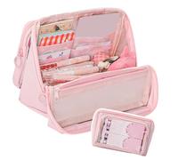 Trousse à crayons de grande capacité avec 9 compartiments séparables - Trousse de maquillage de voyage robuste, a, Beauté de masse
