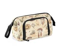 Trousse à crayons de grande capacité avec attrape-rêves de cowboy occidental, chapeau indien, trousse multifonction avec porte-crayon pour étudiant, collège