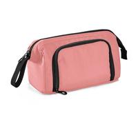 Trousse à crayons de grande capacité avec compartiment pour adolescent, étudiant, collège, corail clair