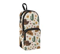 Trousse à crayons de grande capacité avec compartiment pour étudiants, cartable, papeterie, marqueur pour l'école, le bureau, le travail, Chapeaux étoiles cactus, Taille unique, Mallette