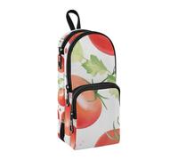 Trousse à crayons de grande capacité avec compartiment pour étudiants, cartable, papeterie, marqueur pour l'école, le bureau, le travail, Tomates rouges, Taille unique, Mallette