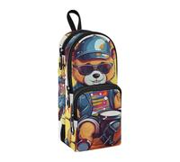Trousse à crayons de grande capacité avec compartiment pour étudiants, cartable, papeterie, pour l'école, le bureau, le travail, Bear Play Batterie, Taille unique, Mallette