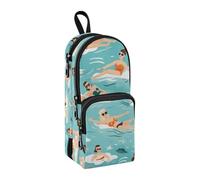 Trousse à crayons de grande capacité avec compartiment pour étudiants en forme de cartable organiseur de papeterie pour l'école, le bureau, le travail, Surfeurs de plage, Taille unique, Mallette