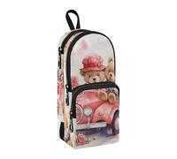 Trousse à crayons de grande capacité avec compartiment pour étudiants en forme de cartable pour l'école, le bureau, le travail, Car Bear Lover, Taille unique, Mallette