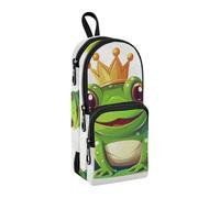 Trousse à crayons de grande capacité avec compartiment pour étudiants en forme de prince grenouille - Organiseur de papeterie pour l'école, le bureau, le travail, Prince grenouille, Taille unique,