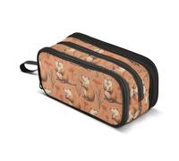 Trousse à crayons de grande capacité avec compartiment pour l'école pour enfants, université, castor, terre cuite