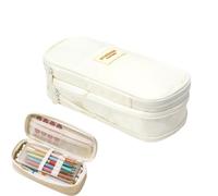 Trousse à crayons de grande capacité avec double fermeture éclair | Trousse à crayons pour bureau, université, institut, voyage, vacances, garçons, filles, jeunes, adolescents, étudiants