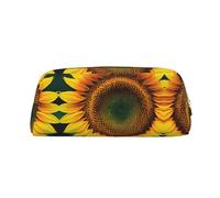 Trousse à crayons de grande capacité avec fermeture éclair en cuir durable avec imprimé tournesol You Are My Sunshine pour le bureau, les voyages