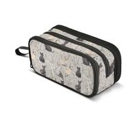 Trousse à crayons de grande capacité avec fermeture éclair et fente pour enfants - Esthétique - Chat birman - Gris
