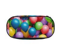 Trousse à crayons de grande capacité avec imprimé ballons colorés bleu ciel pour étudiants, adolescents et adultes, Noir , Taille unique, Organiseur de sac