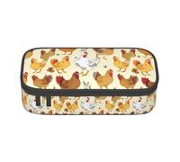 Trousse à crayons de grande capacité avec imprimé Brood of Chickens 21,6 x 5,1 x 9,4 cm