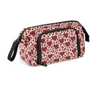 Trousse à crayons de grande capacité avec imprimé léopard rouge pour adolescent, estuches élémentaires para lapices escolares