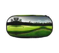 Trousse à crayons de grande capacité avec imprimé parcours de golf vert pour la maison, le collège, le bureau, pour adultes