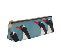 Trousse à crayons de grande capacité avec imprimé pingouin pour l'école, les voyages, le bureau, blanc, Taille unique