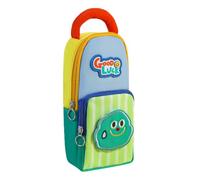 Trousse à crayons de grande capacité avec joli motif fraise et lapin, pochette à stylos amusante et esthétique avec cœur à paillettes Happy Times, organisateur de papeterie en toile pour filles