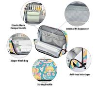 Trousse à crayons de grande capacité avec motif de poupée blonde de dessin animé pour adolescents, garçons, lycée, bolsa pour escolares