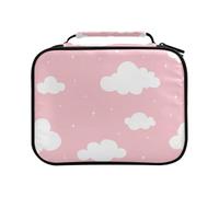 Trousse à crayons de grande capacité avec motif nuage blanc sur rose sans couture pour crayons de couleur, trousse à stylos, marqueurs, #01, Taille unique, Charmant