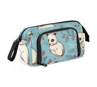 Trousse à crayons de grande capacité avec motif souris blanche pour adolescents, adultes, étudiants, Souris blanche, Taille unique, Mallette