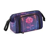 Trousse à crayons de grande capacité avec poignée pour enfants et filles Motif tarot rose