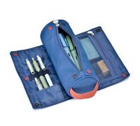 Trousse à Crayons de Grande capacité - Design Enroulable - Multifonctionnel - pour Adolescents et garçons - Style Camping - Bleu foncé