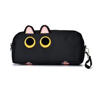 Trousse à crayons de grande capacité en forme de chat 3D pour l'école, l'université, le bureau, noir, Noir , 8.66 x 2.56 x 3.74 in, Loisirs