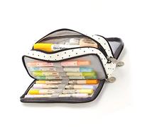 Trousse à Crayons de Grande capacité, Joli Sac Multi-Poches à Double Ouverture pour étudiants, Matériel en Toile pour L'école (Goutte d'Etoiles)