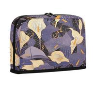 Trousse à crayons de grande capacité, légère, multi-usages, pour enseignants, fournitures scolaires, chic blanc et violet calla lys vintage