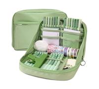 Trousse à crayons de grande capacité Lucxhcky, Vert, Taille unique, Moderne, Grande capacité, 12 compartiments, Oxford, Taille unique, Moderne