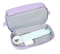 Trousse à Crayons de Grande capacité Multifonction avec 4 Compartiments, Fournitures Scolaires pour et Adultes, Grand étui de Rangement pour l'école de Bureau, Lilas, Voir Description, Voir