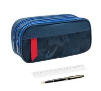Trousse à crayons de grande capacité | Organiseur à crayons | Double couche pour enseignants, étudiants, artistes, adolescents, journaux, salle de classe, bureau, voyage, classe d'art, travail, bleu
