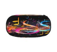 Trousse à crayons de grande capacité, organiseur de notes de musique colorées avec fermeture éclair, compartiments et porte-stylos élastiques pour l'école, le bureau, trousse légère pour les voyages