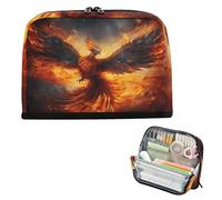 Trousse à crayons de grande capacité pour adolescents, voyage, phénix, rouge feu